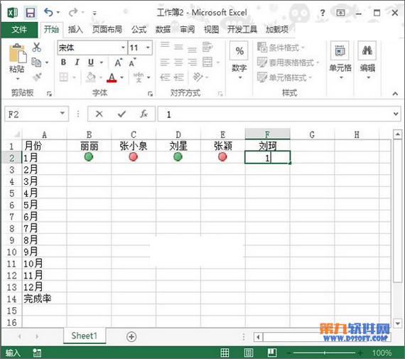 Excel2013教程 如何用红灯图标记录工作情况