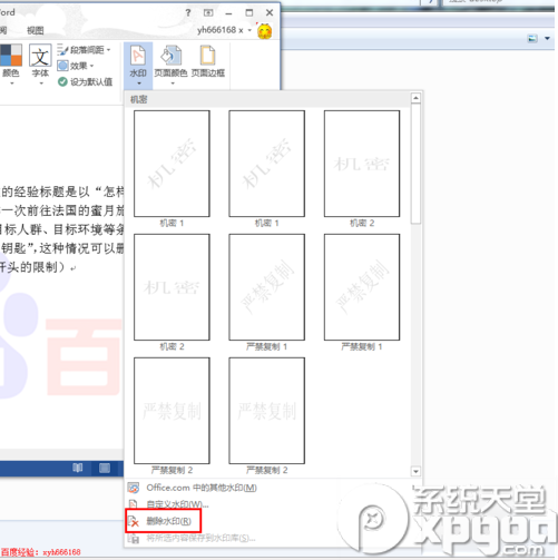 word2013怎么删除水印？