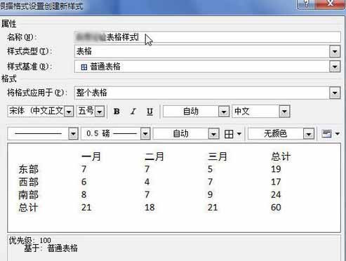 Word2010怎样创建自定义表格样式