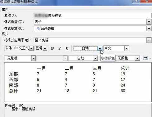 Word2010怎样创建自定义表格样式