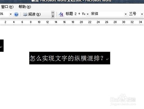 怎么在word2003中实现文字的纵横混排？