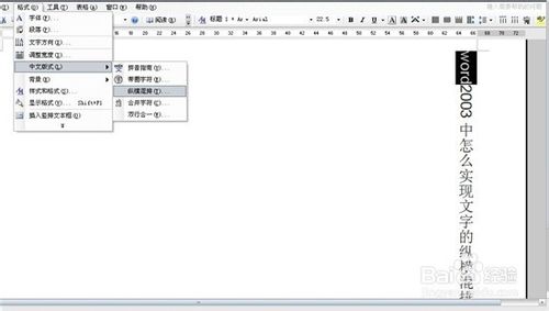 怎么在word2003中实现文字的纵横混排？