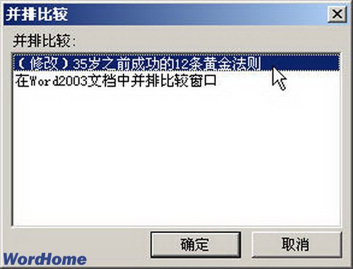 在Word2003文档中并排比较窗口