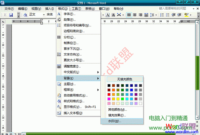 Word2003文档怎么样去水印