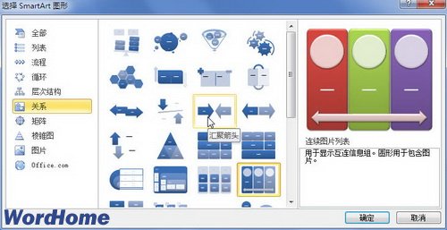 在Word2010文档中重新选择SmartArt图形布局