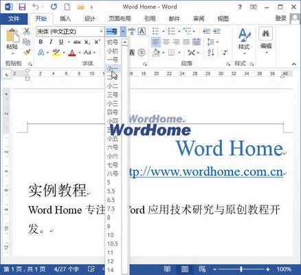 Word2013文档中设置字体大小的4种方法