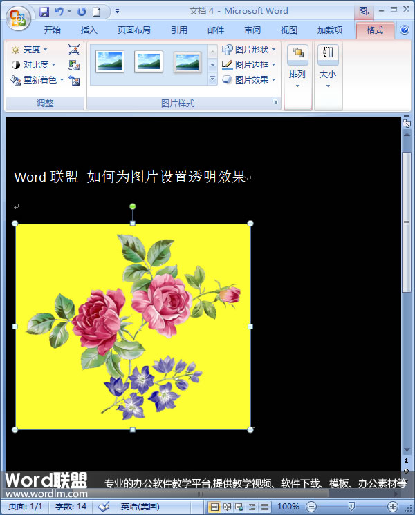 在Word2007中如何抠除背景色