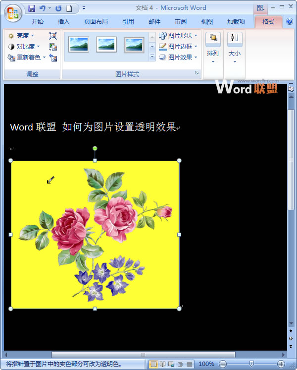 在Word2007中如何抠除背景色