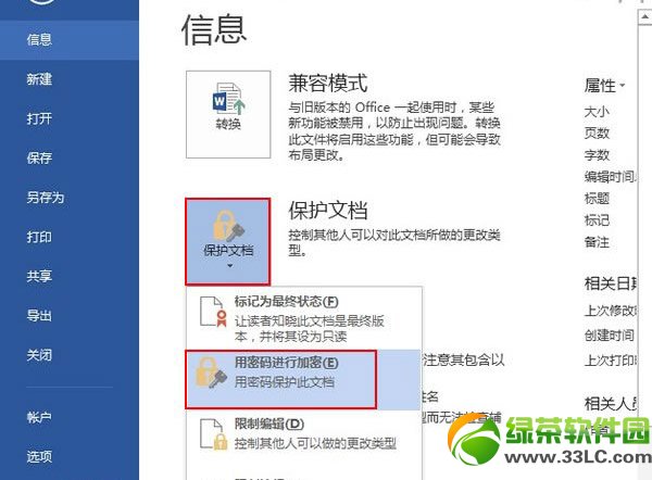 word2013怎么加密？