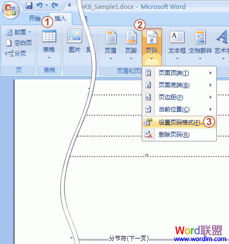 Word2007论文页码轻松搞定:进阶篇