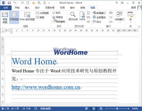 如何去掉Word2013网格线