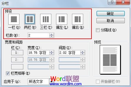 Word2003将文档进行分栏查看