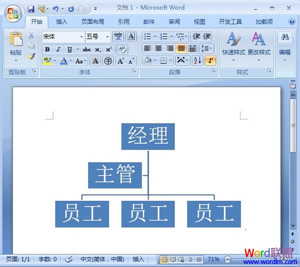 Word2007中教你怎么快速创建组织结构图