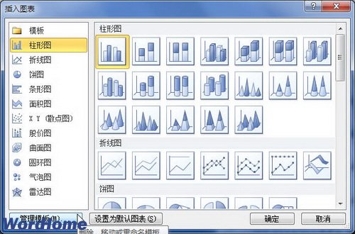 删除和重命名Word2010自定义图表模板