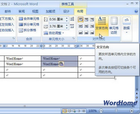 Word 2007技巧：设置文字方向