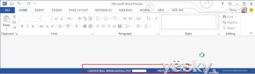 Word2013客户预览版 阅读、修改PDF文件更方便