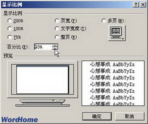 设置Word2007页面显示比例