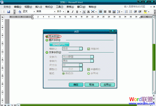 Word2003文档中怎么样去水印