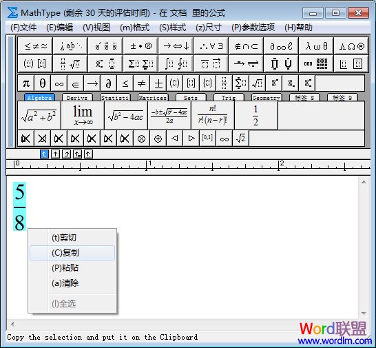 Word中分数怎么打出来？