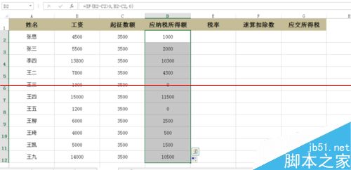 Excel表格怎么计算工资所得税？