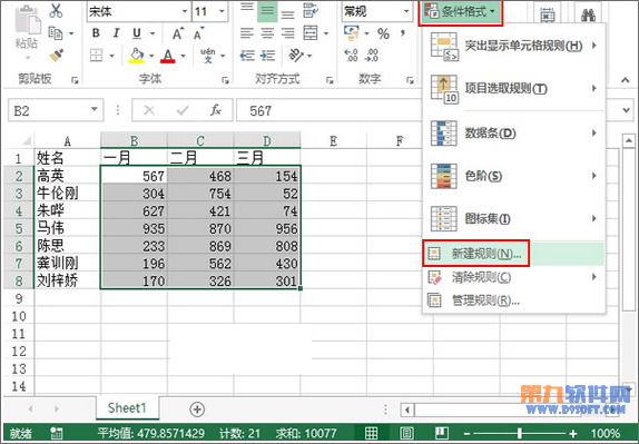 Excel2013教程 如何显示某数字范围的单元格