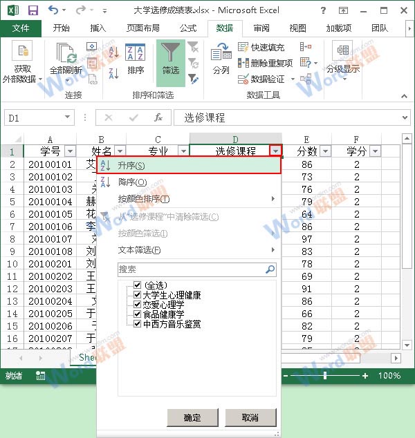 在Excel2013中使用分类汇总功能