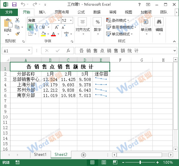 Excel2013如何使用数据条展示数据？