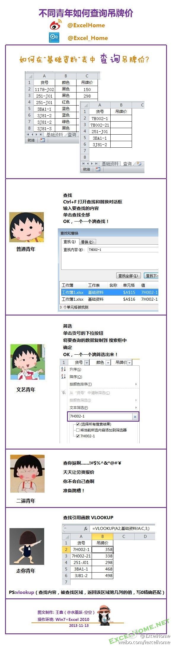 Excel不同青年如何查询吊牌价