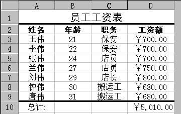 Excel 2000如何创建数据清单