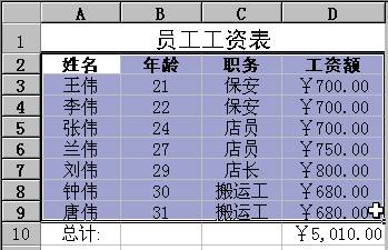 Excel 2000如何创建数据清单