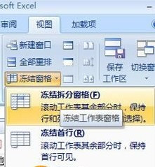 Excel2007怎么冻结窗口