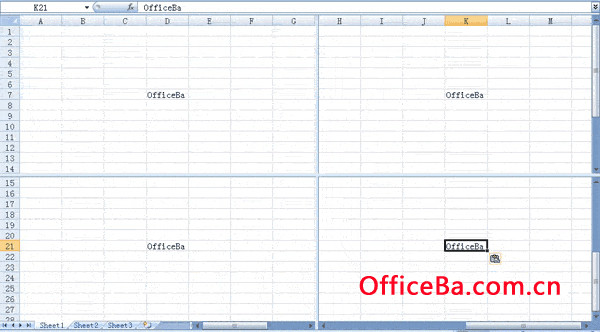 Excel2007二分、四分编辑界面的方法
