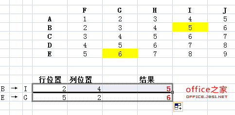 Excel2007表中如何快速查找特定行列交叉单元格