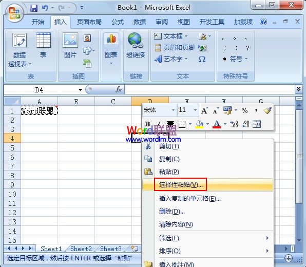 Excel2007如何只复制批注不复制内容？