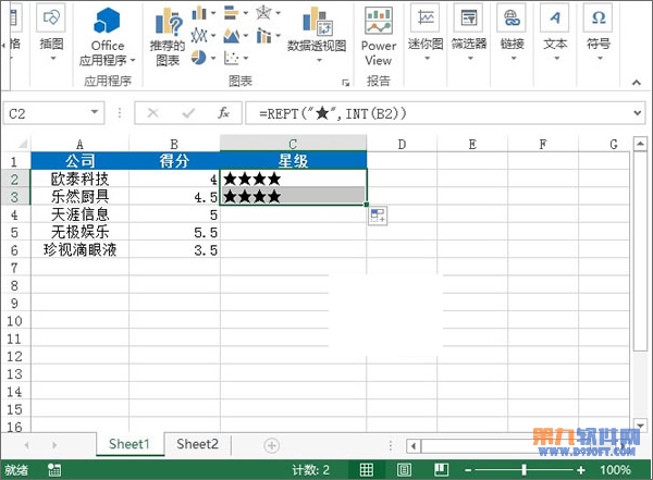 Excel2013如何运用rept函数将数字图形化