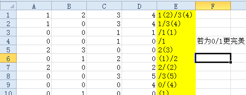 Excel 4单元格的文本连接