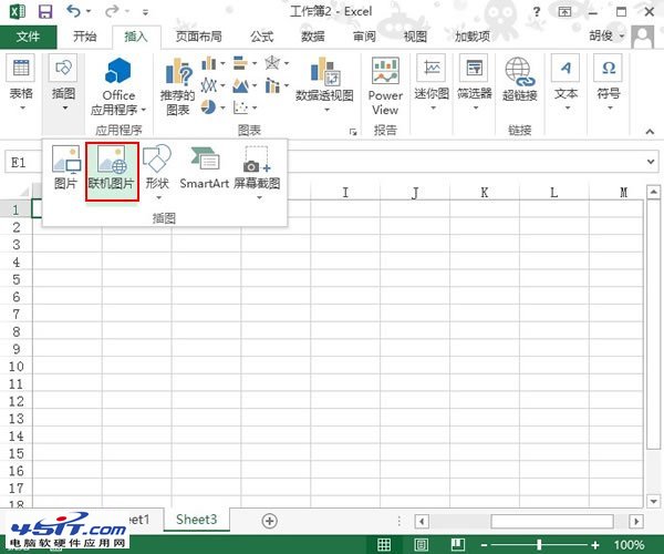 Excel 2013中如何插入联机图片