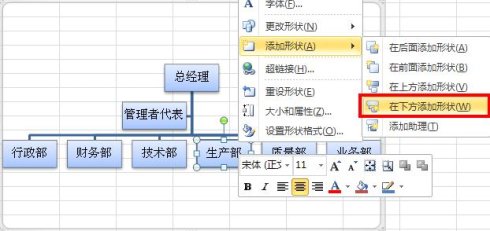 excel2010制作组织结构图