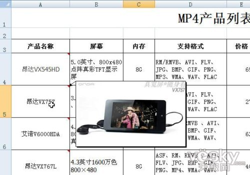 让Excel表格鼠标经过时显示图片