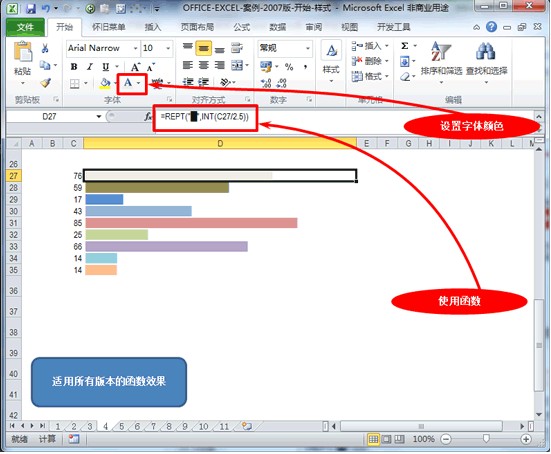 Excel用颜色标识数字方法