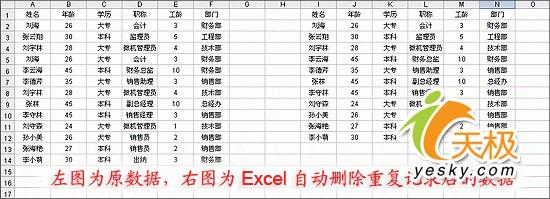 运用高级筛选功能灵活删除Excel地反复记录