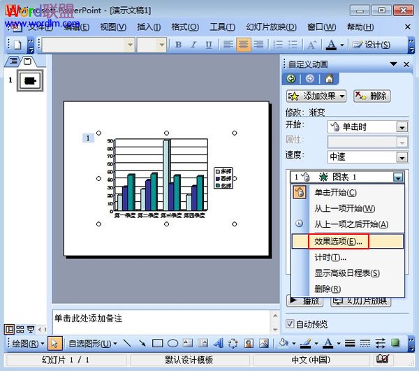 PPT2003图表添加动画效果方法