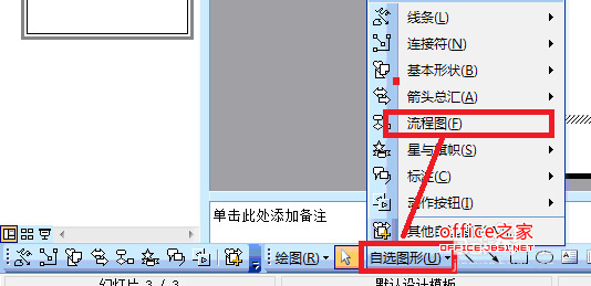 PPT2003中怎么绘制流程图