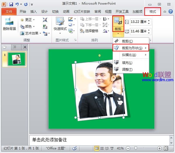 自定义PowerPoint2010插入图片的样式形状效果