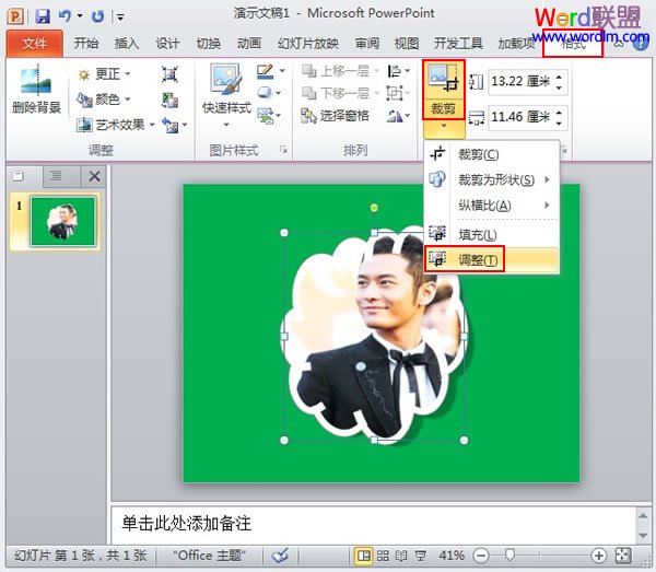 自定义PowerPoint2010插入图片的样式形状效果