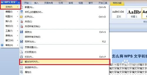 怎么将WPS文字编辑的文档转换成pdf格式?