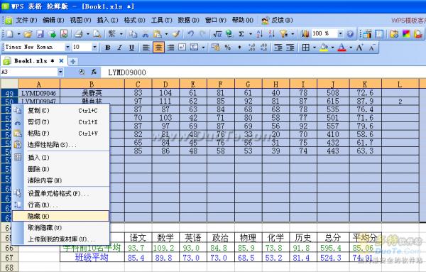 妙用WPS表格解决学生的查分问题