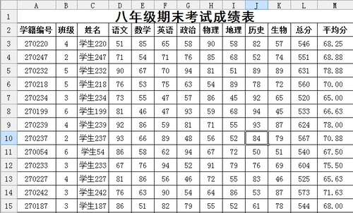 WPS表格制作教程（成绩分析表）