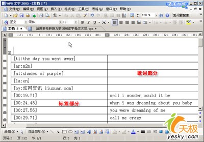 活用WPS表格转换为歌词句首字母改大写