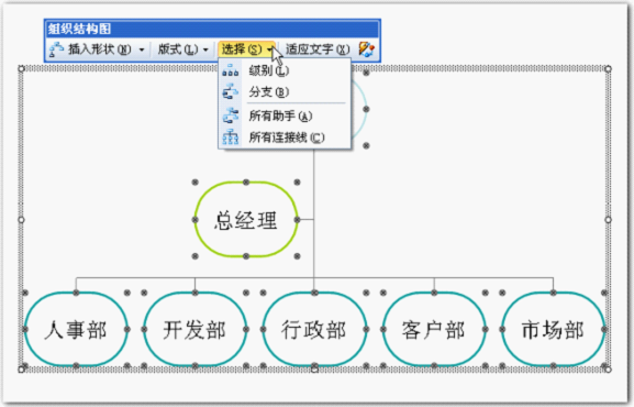 利用wps演示制作漂亮的组织结构图